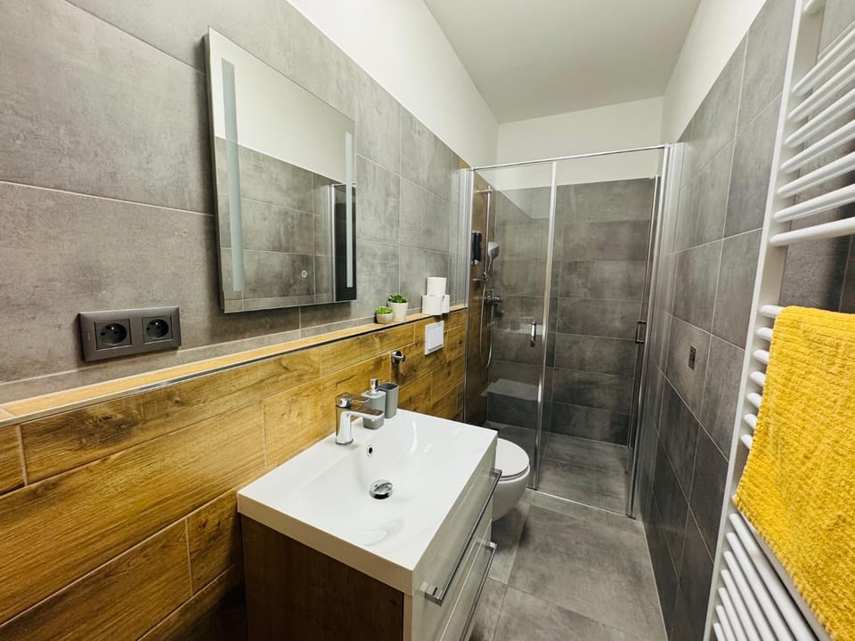 Shower, Toilet, Bathroom, towels