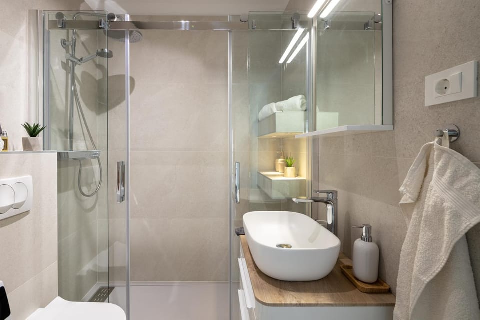 Shower, Toilet, Bathroom, towels