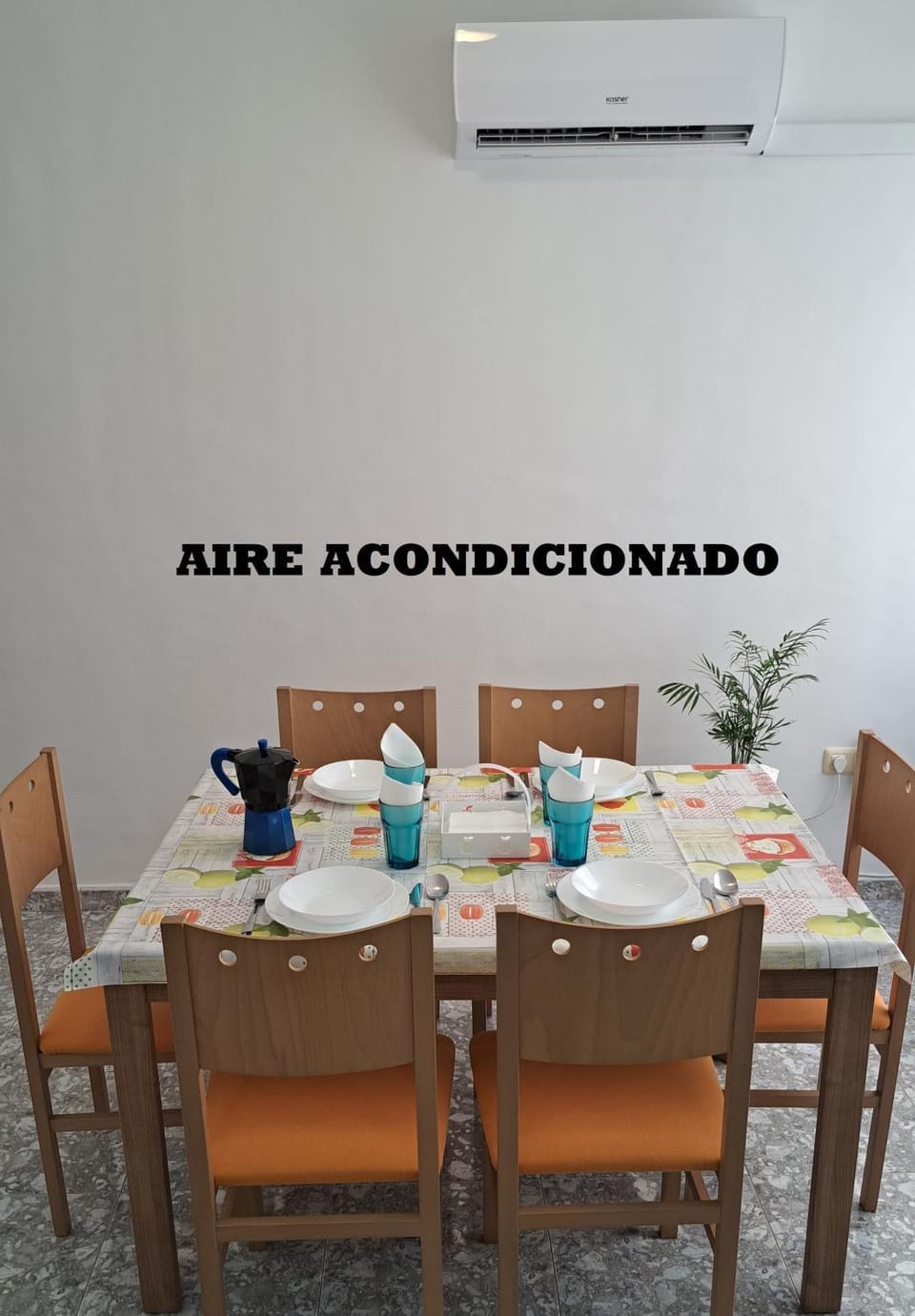 Dining area, air conditioner
