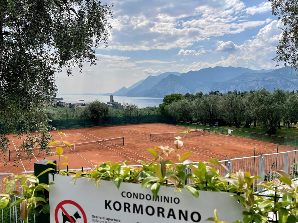 Natural landscape, Tennis court, Mountain view
