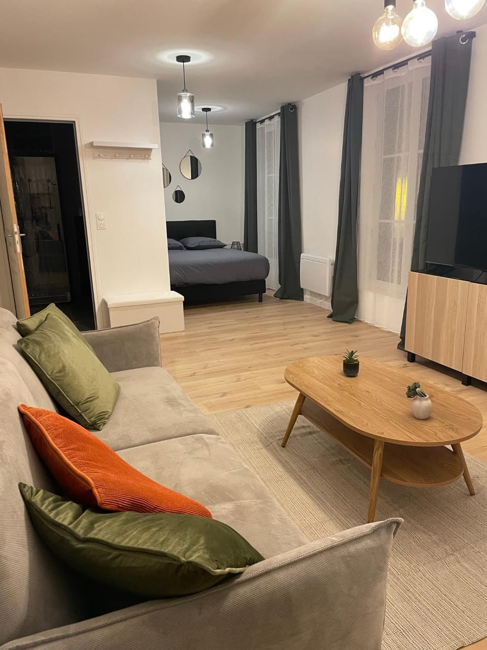 Bed, TV and multimedia, Living room, Photo of the whole room