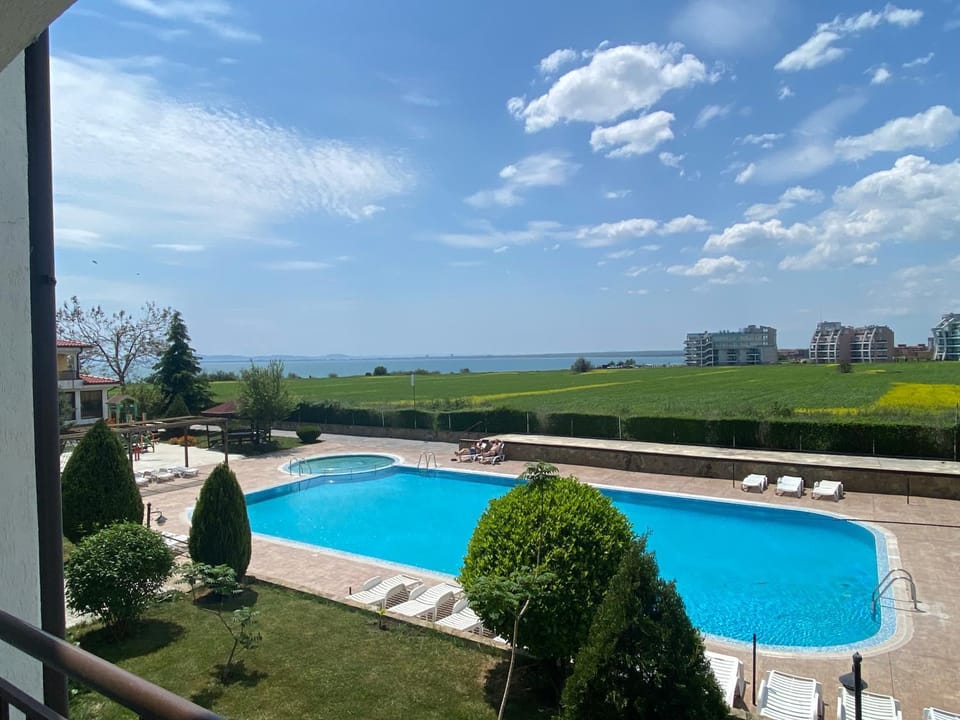 Property building, Day, Natural landscape, Garden, Garden view, Pool view, Sea view, Swimming pool, sunbed