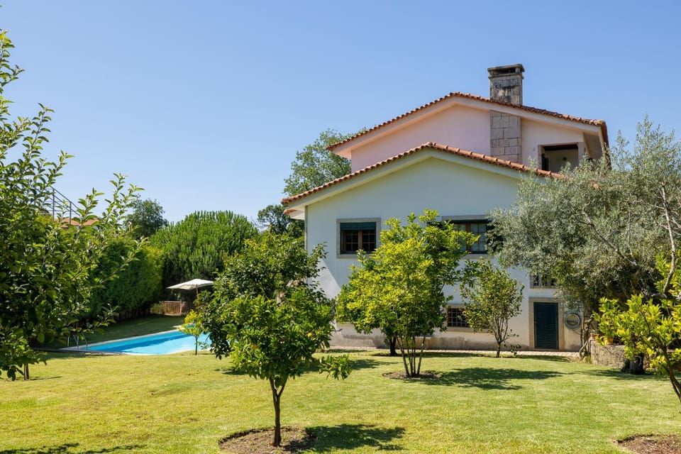 Property building, Spring, Day, Natural landscape, Garden, Garden view, Pool view, Swimming pool
