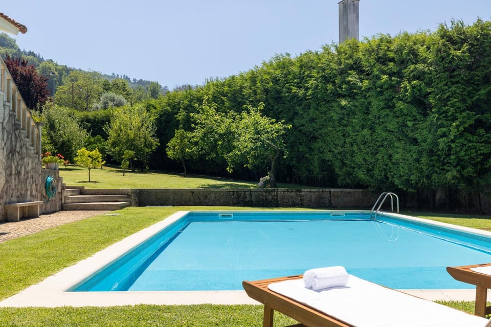 Spring, Day, Natural landscape, Garden, Garden view, Pool view, Swimming pool, sunbed