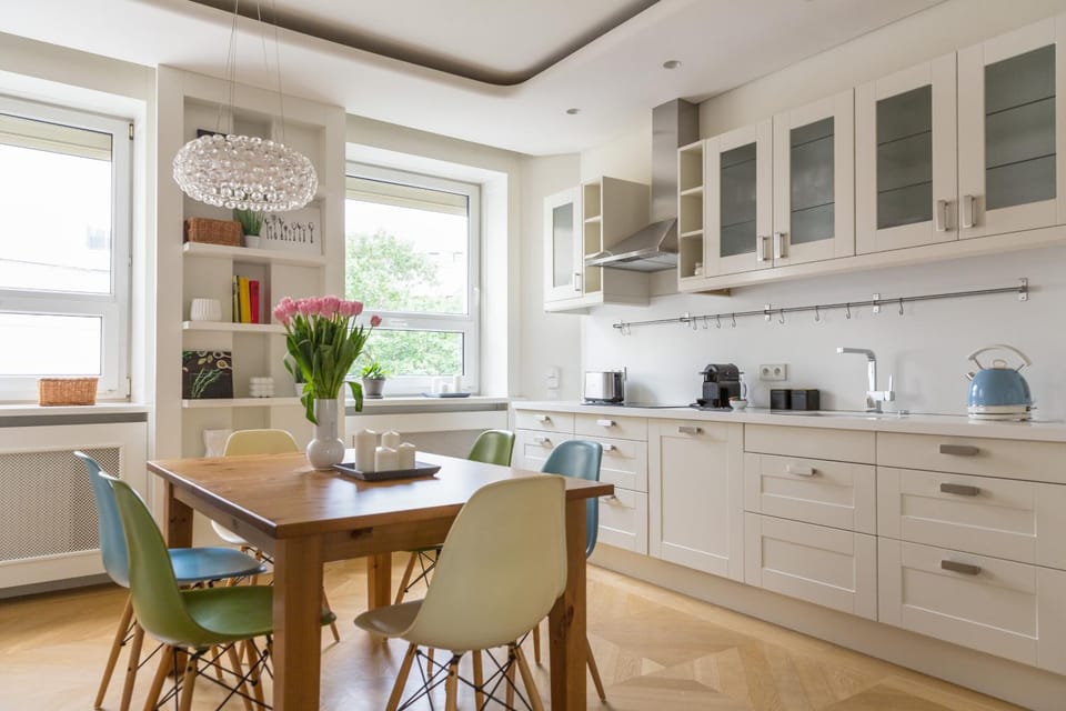 Kitchen or kitchenette, Dining area, dishwasher, minibar, pet friendly, stove