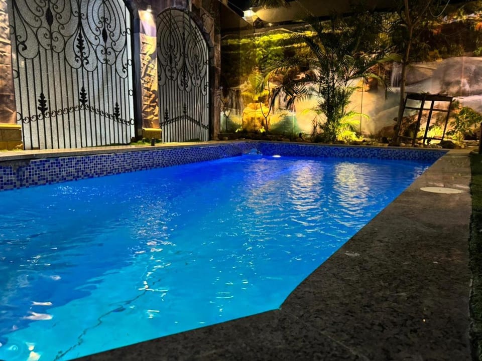 Night, Garden, Garden view, Pool view, Swimming pool