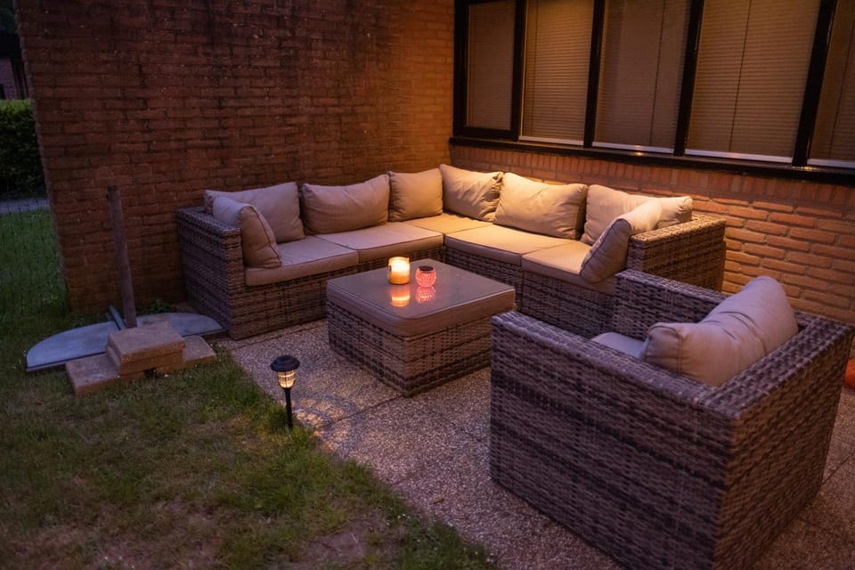 Night, Garden, Garden, Seating area