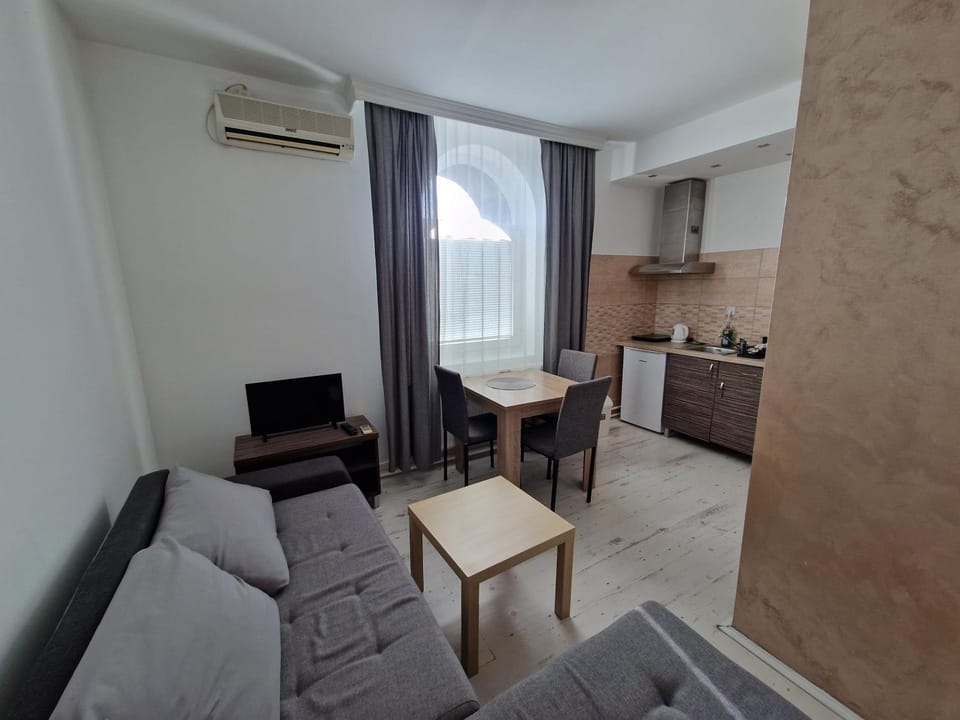 Living room, kitchen