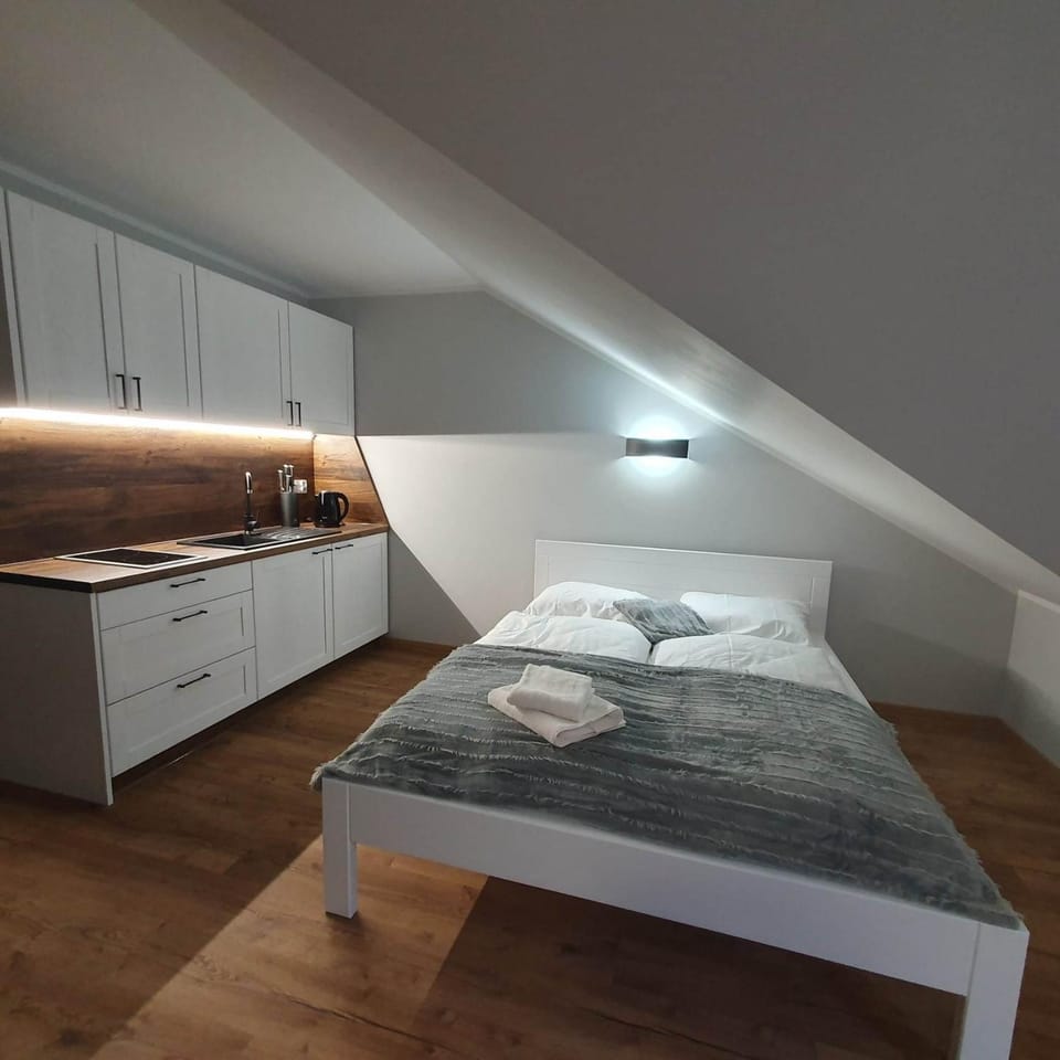 Bed, Kitchen or kitchenette, Photo of the whole room, Bedroom, towels
