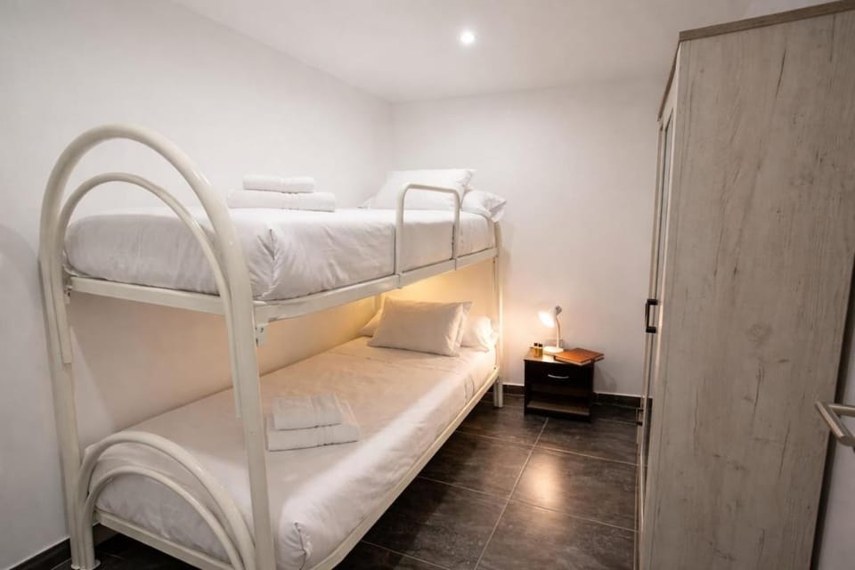 Photo of the whole room, bunk bed, wardrobe