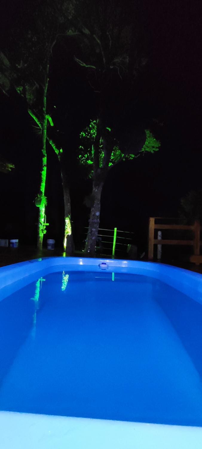 Night, Pool view, Swimming pool