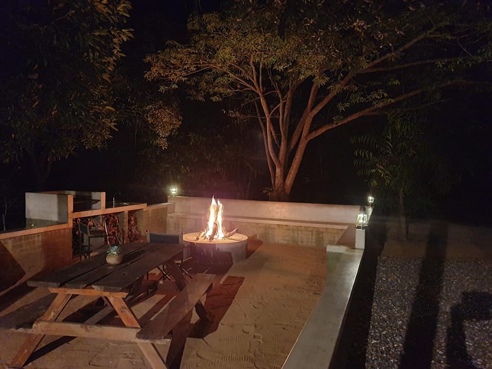 Patio, Night, BBQ facilities, Seating area