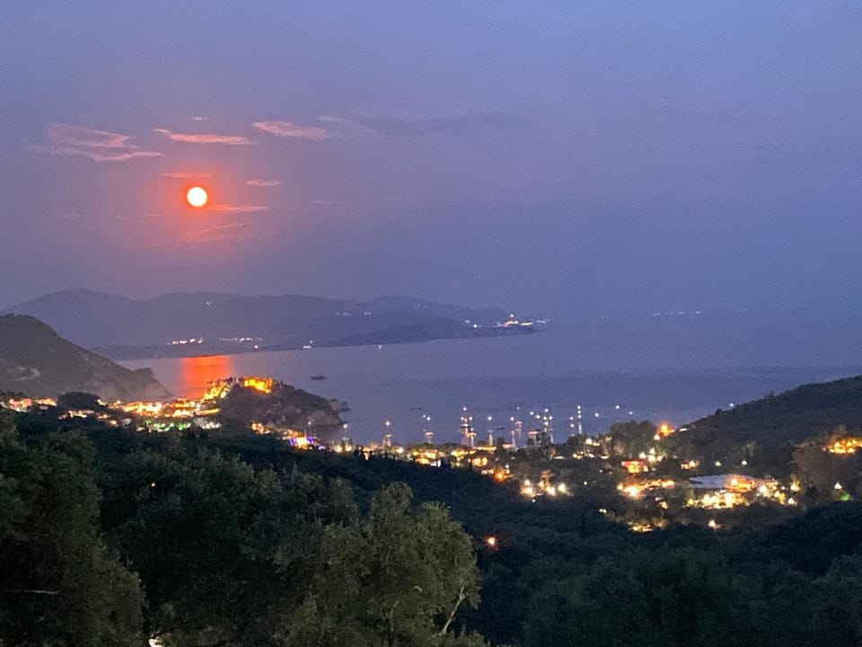 Night, Natural landscape, City view, Sea view