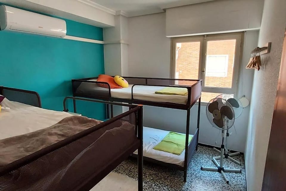 Bed, Bedroom, bunk bed, air conditioner