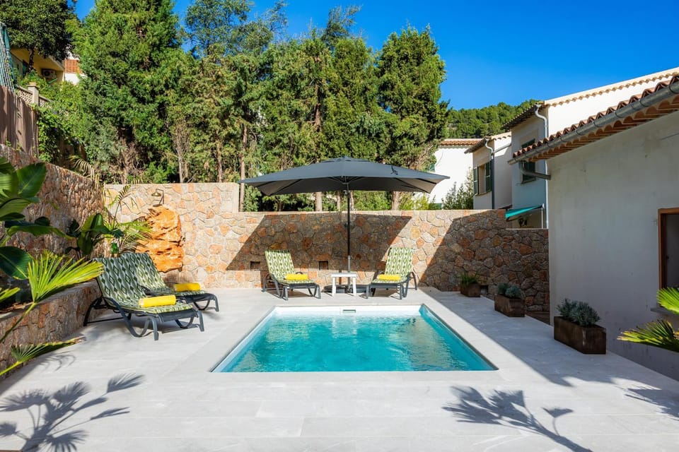 Property building, Living room, Swimming pool