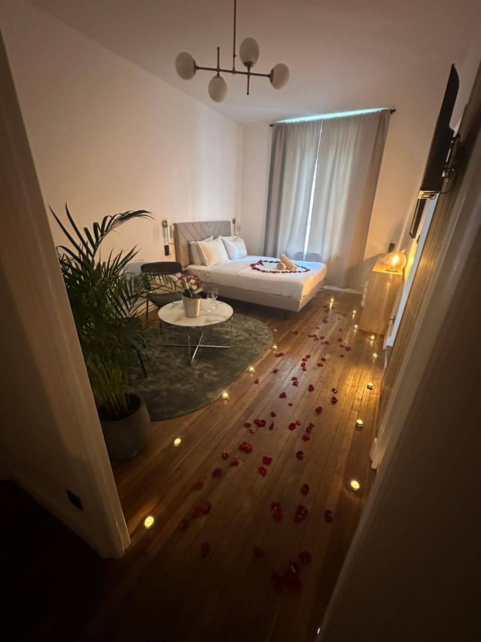 Bed, Massage, Living room, Photo of the whole room, Bedroom