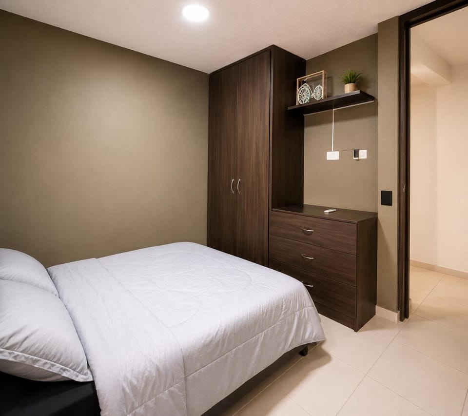 Bed, Photo of the whole room, Bedroom, wardrobe