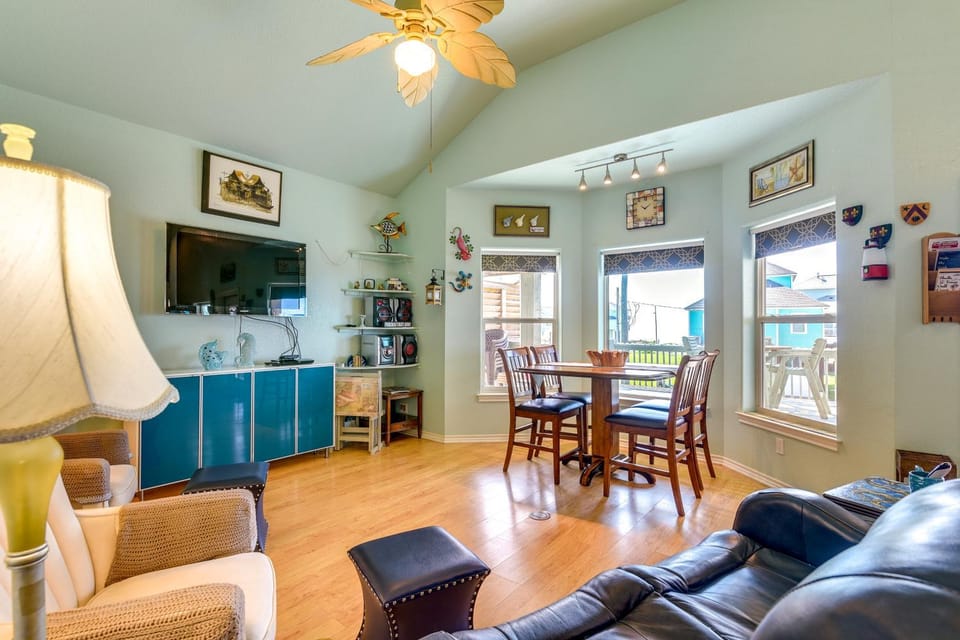 Ocean-View Balcony! Coastal Haven in Crystal Beach House in Bolivar Peninsula