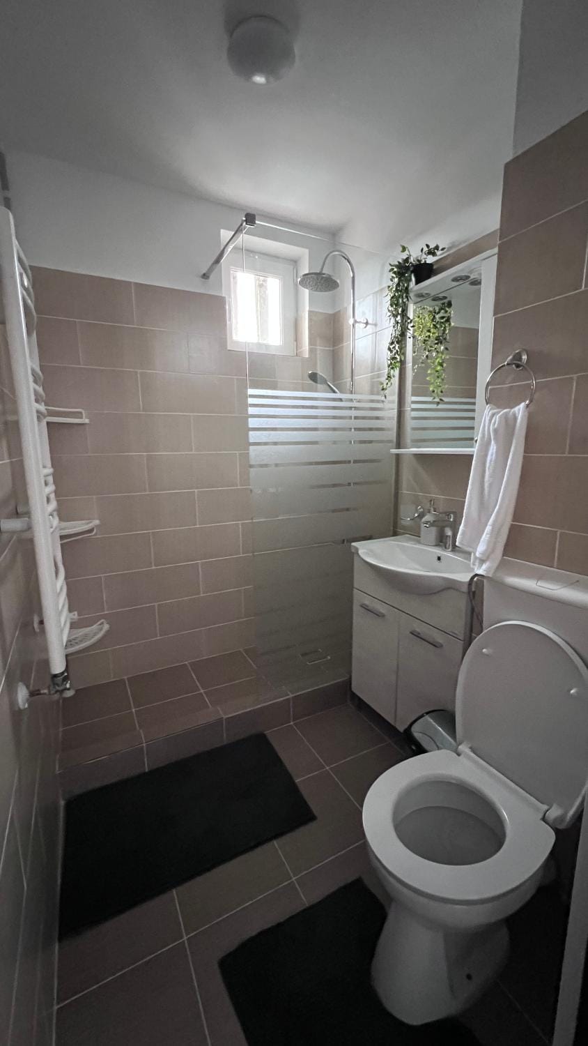 Shower, Toilet, Bathroom, towels