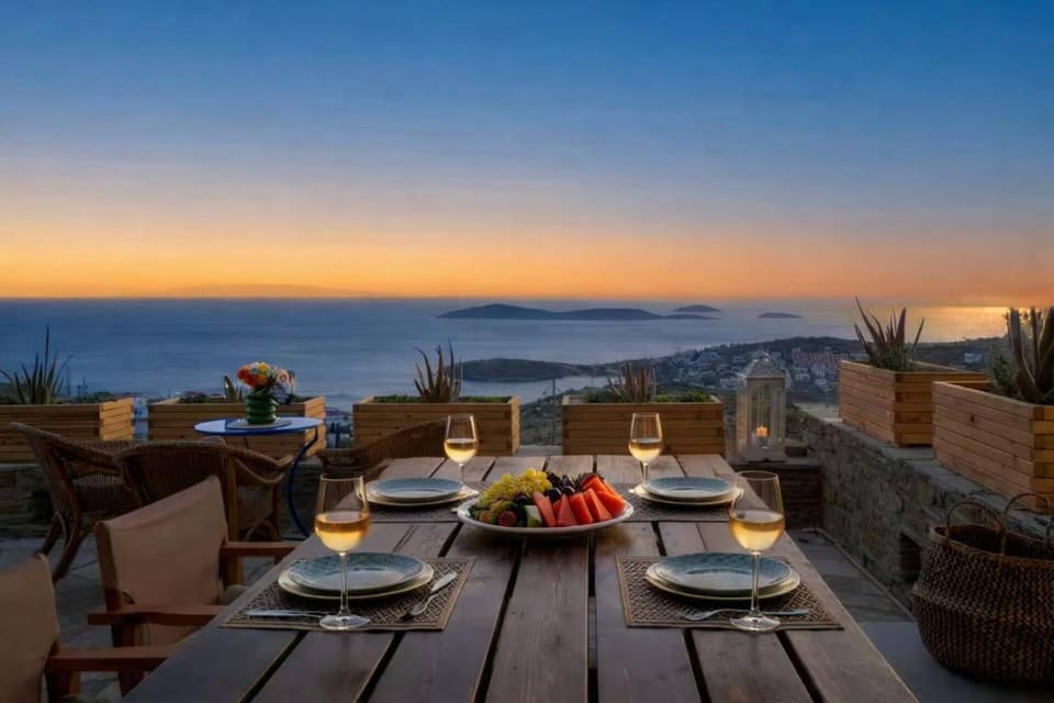 Balcony/Terrace, Dining area, Sea view, Sunset