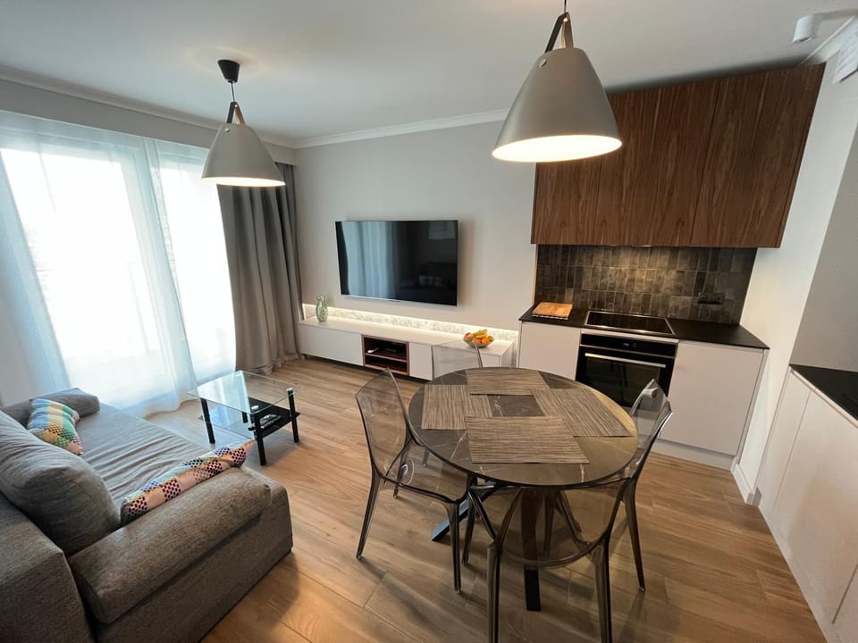 TV and multimedia, Kitchen or kitchenette, Living room, Seating area, Dining area