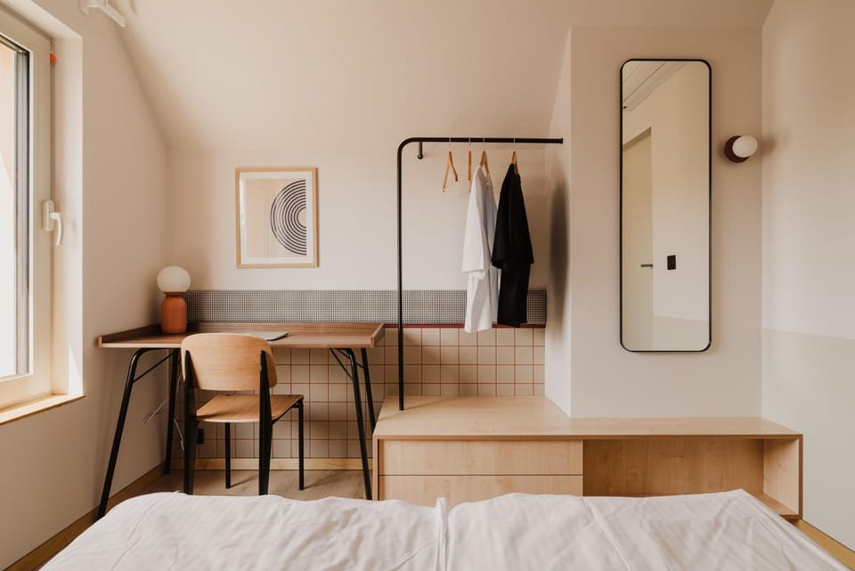 Bed, Photo of the whole room, Bedroom, wardrobe, air conditioner