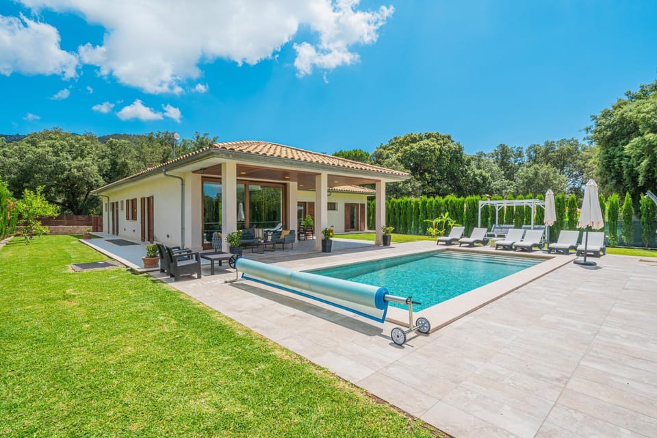Property building, Living room, Swimming pool
