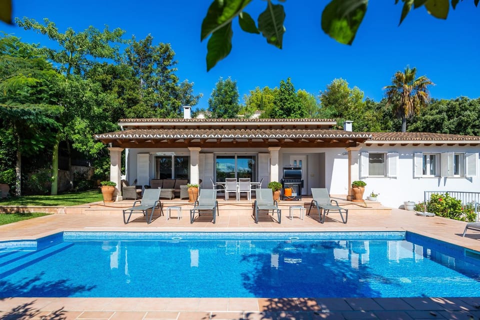 Property building, Living room, Swimming pool