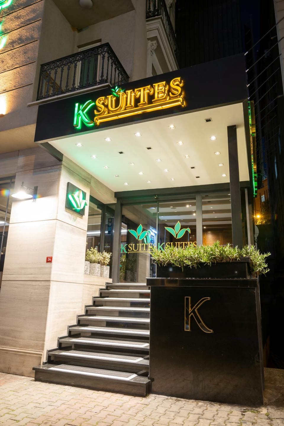 Property building, Facade/entrance, Night, Property logo or sign, Logo/Certificate/Sign