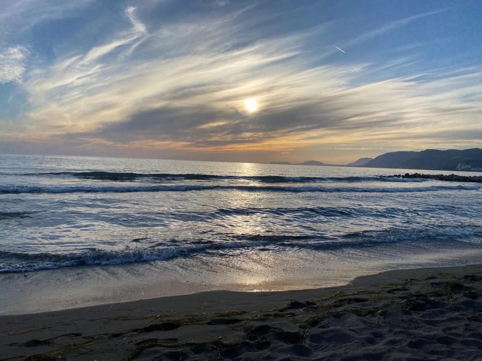 Day, Beach, Sea view, Sunset