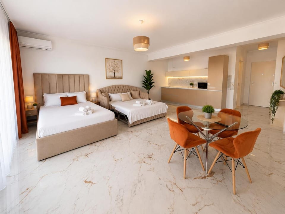Bed, Living room, Photo of the whole room, Seating area, Dining area, air conditioner