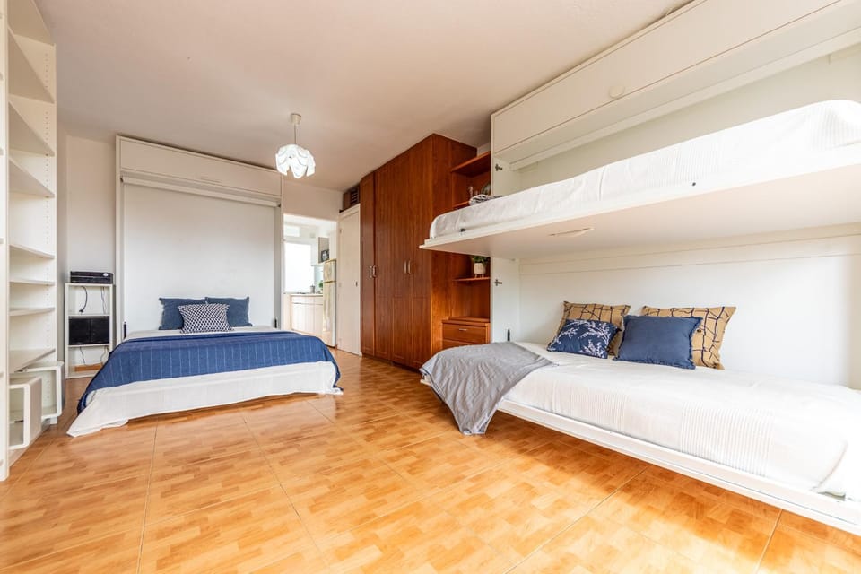 Bed, Bedroom, bunk bed, wardrobe