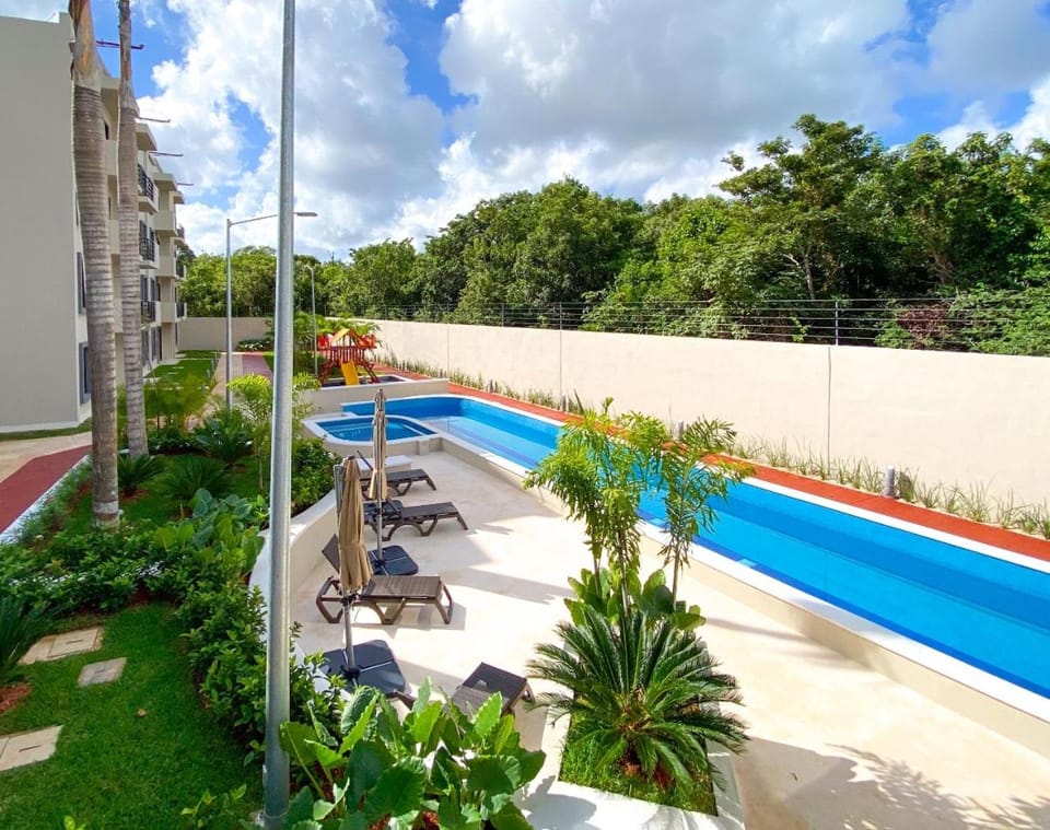 Pool view, sunbed