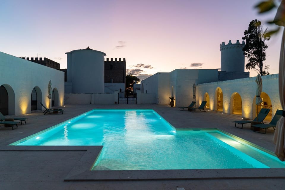 Pool view, Swimming pool, Sunset