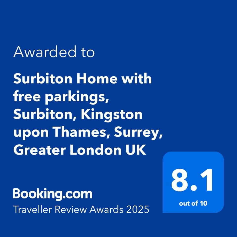 Peaceful Home in Surbiton, Surrey, UK near Chessington World of Adventure & Wimbledon with free parkings House in London