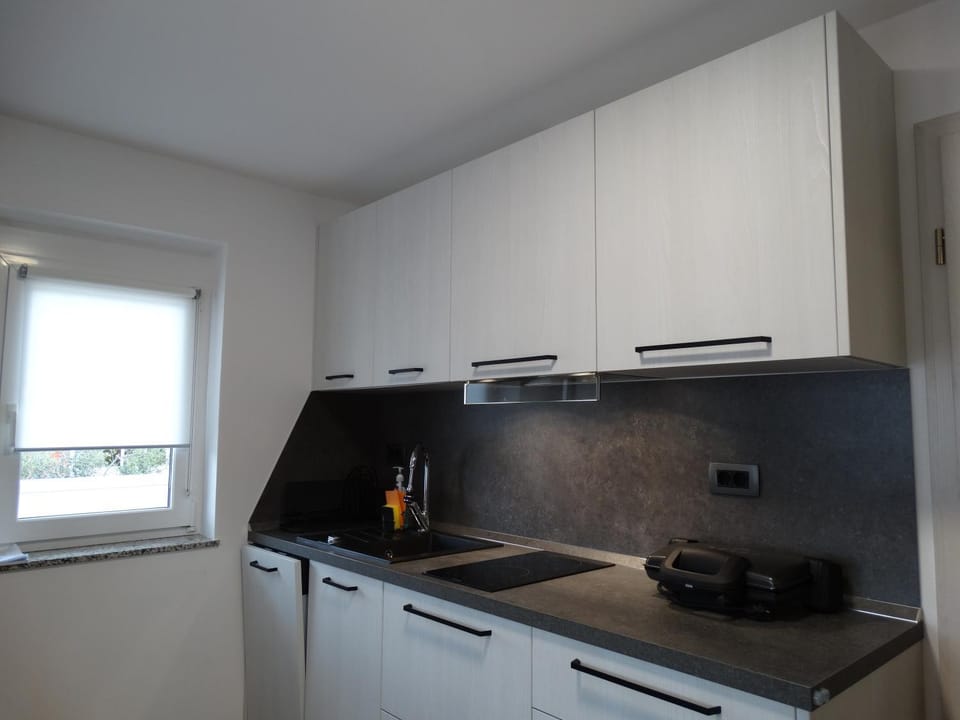 Kitchen or kitchenette, dishwasher, stove, toaster
