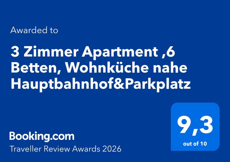 3 Zimmer Apartment ,6 Betten, Wohnküche nahe Hauptbahnhof&Parkplatz Apartment in Poland