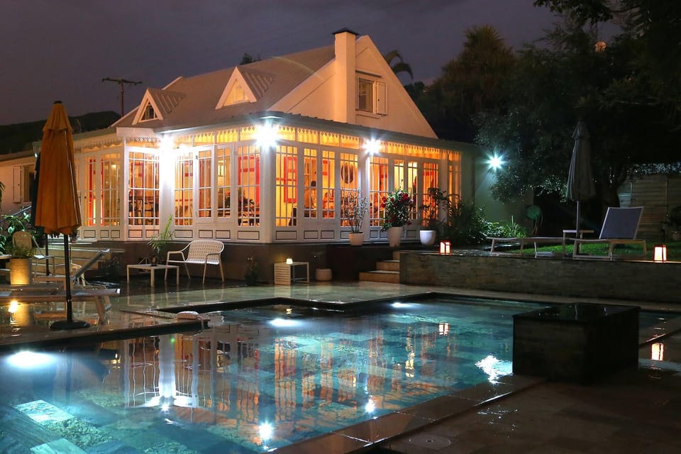 Night, Pool view, Swimming pool
