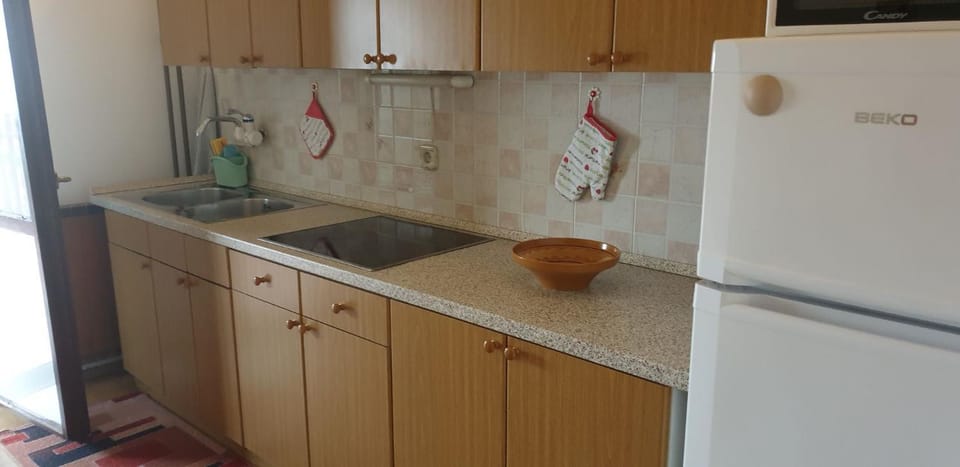 Kitchen or kitchenette, minibar, stove
