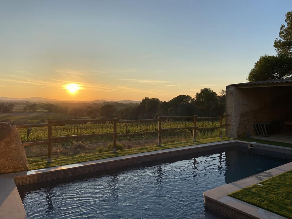 Pool view, Sunset