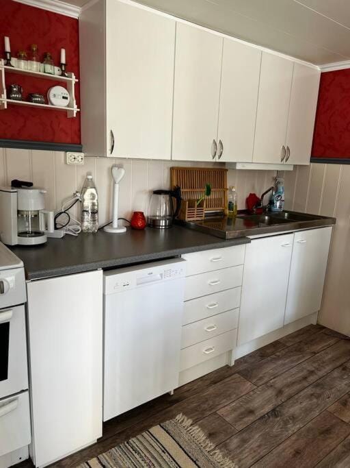 Kitchen or kitchenette, dishwasher