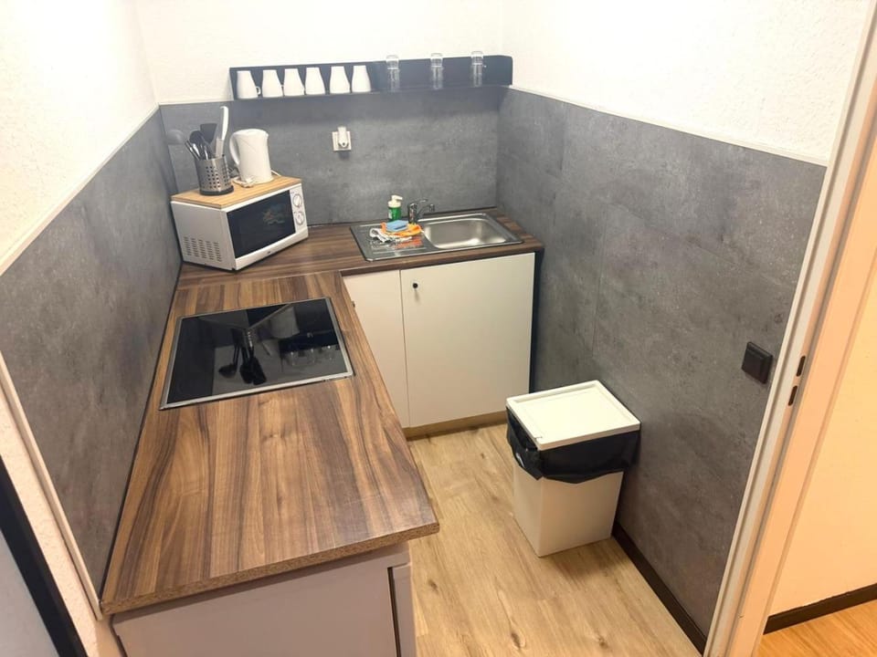 Kitchen or kitchenette, oven