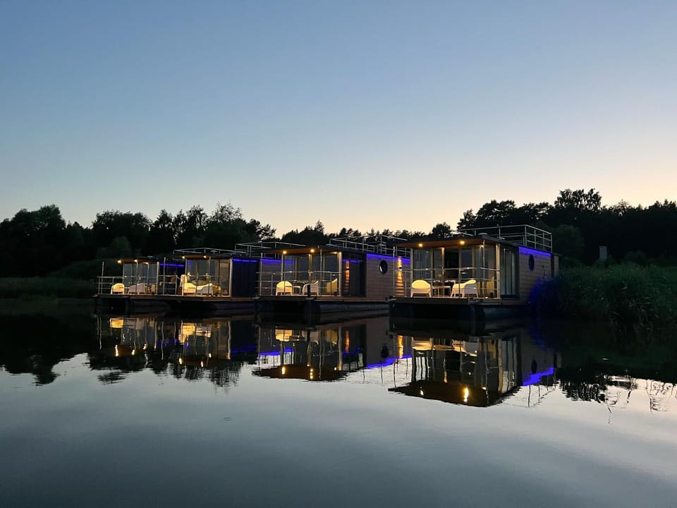 Property building, Night, Natural landscape, Lake view