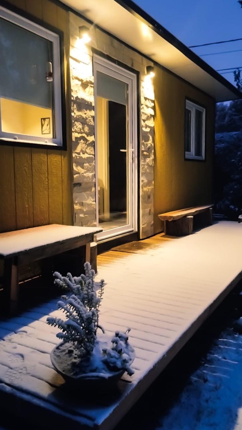 Property building, Night, Winter