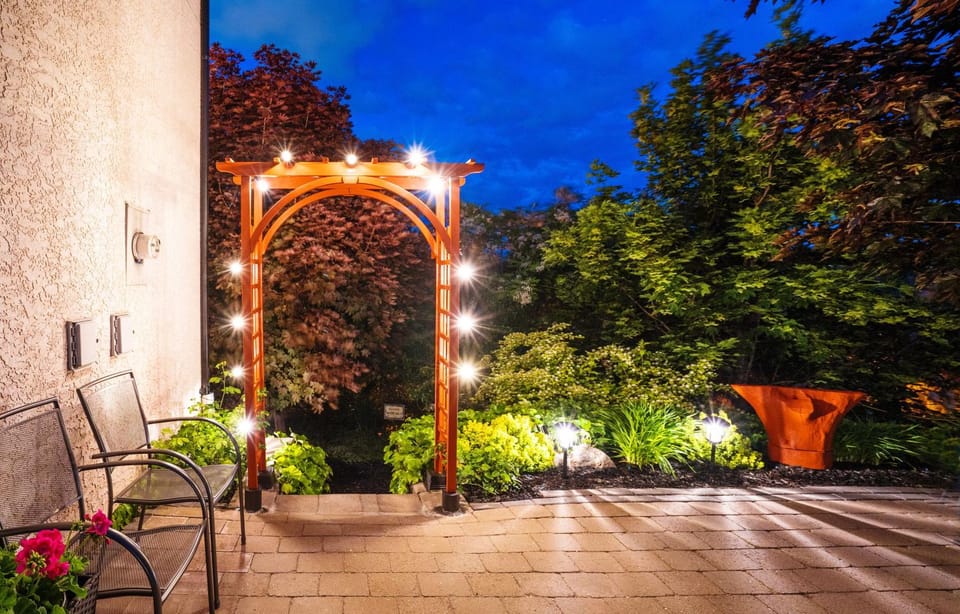 Night, Garden, Garden view, Internal: Not applicable to any particular room