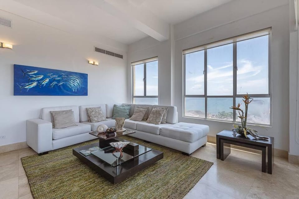 Living room, Sea view, air conditioner