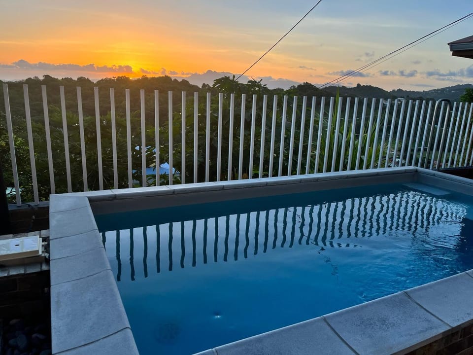 Natural landscape, Swimming pool, Sunset