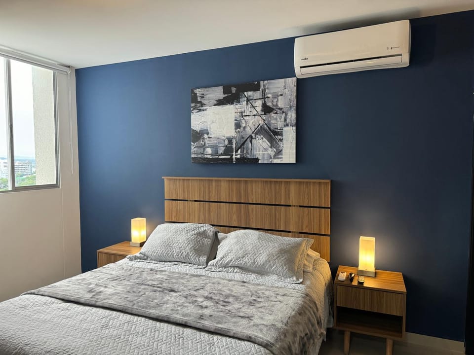 Bed, air conditioner