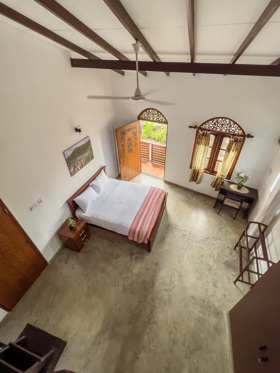 Photo of the whole room, Bedroom, fireplace