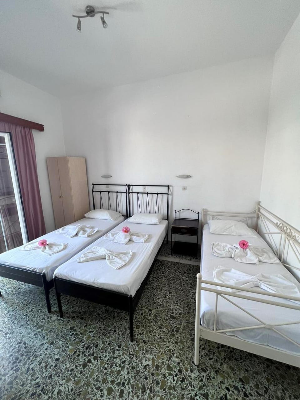 Bed, Bedroom, towels, wardrobe